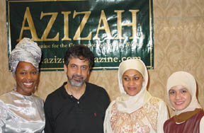 Tayyibah Taylor (3rd from left) with NAAJA host Ray Hanania and members of the Azizah Magazine staff