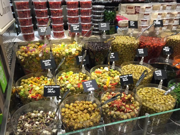 Greek Olive Section at Pete's Fresh Market