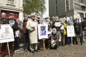 Last year David Polden wrote, “We held two-hour vigil and leafleting for Vanunu outside the Israeli Embassy in London every Saturday for over 11 years until his release from prison [on 21 April 2004]. 
