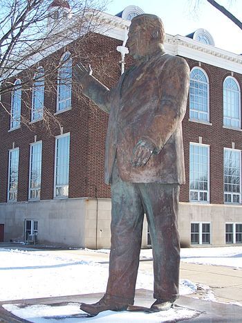 Statue of Orville Hubbard at Dearborn City Hall