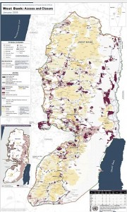 English: Detailed map of Israeli settlements on the West Bank, January 2006. Produced by the United Nations Office for the Coordination of Humanitarian Affairs - public UN source. Map Centre: http://www.ochaopt.org/?module=displaysection§ion_id=96&format=html (Photo credit: Wikipedia)