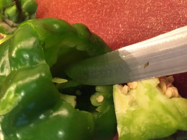 hollowed green peppers