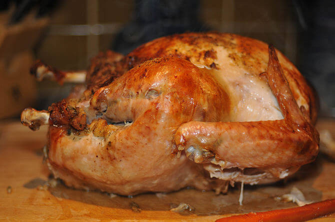 Oven roasted Thanksgiving turkey, focus on post-election fighting