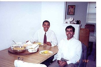 English: Raja Krishnamoorthi and Barack Obama ...