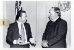 Mayor Richard J. Daley with the Ambassador of Morocco at City Hall in 1976. Photo courtesy of Ray Hanania