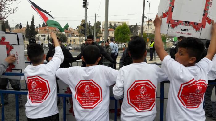 Palestinians and Israelis protest the annual Jerusalem Marathon. Photo courtesy of the protestors.