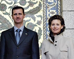 Terrorist Syrian leader Bashar al-Assad and his wife Asma al-Assad, who have used chemical weapons and violence to destroy any Syrian civilian who challenges his atrocities. (Photo credit: Wikipedia)