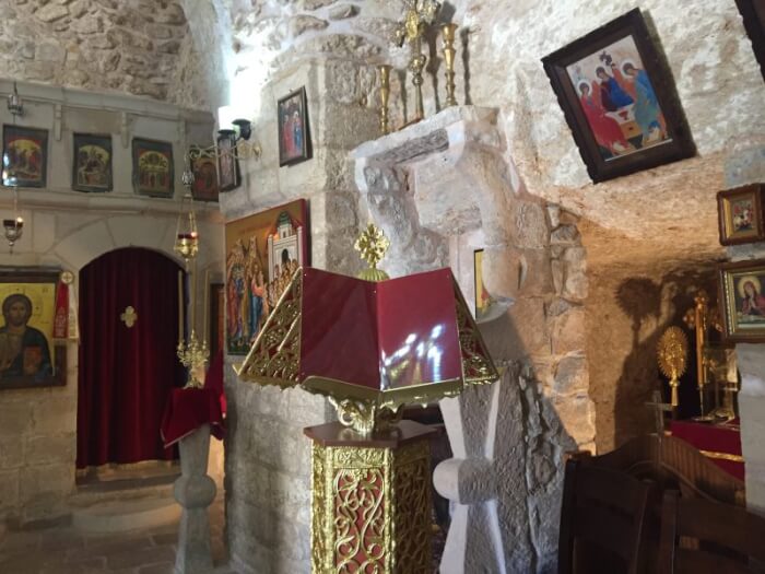 Inside St. George Church in Burqin, Palestine near Jenin. Photo courtesy of Dr. Maria Khoury.