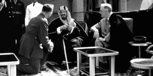 Saudi King Faisal with US President Franklin D. Roosevelt. Photo courtesy of the White House