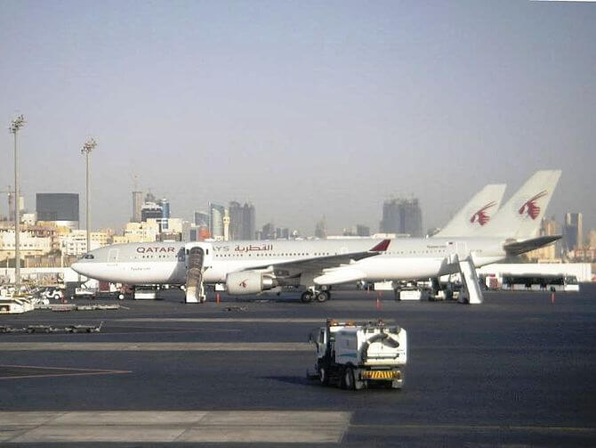 Qatar Airways at Doha International Airport.