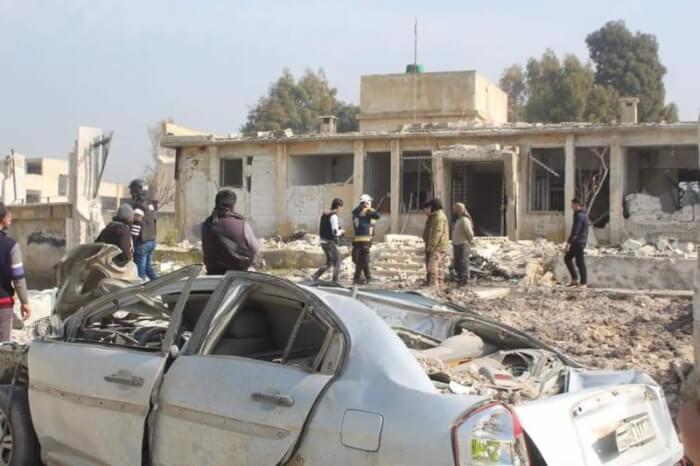Mishmeshan PHC medical center destroyed in Syrian Government assaults. Photo courtesy of UOSSM Union of Medical Care and Relief Organizations