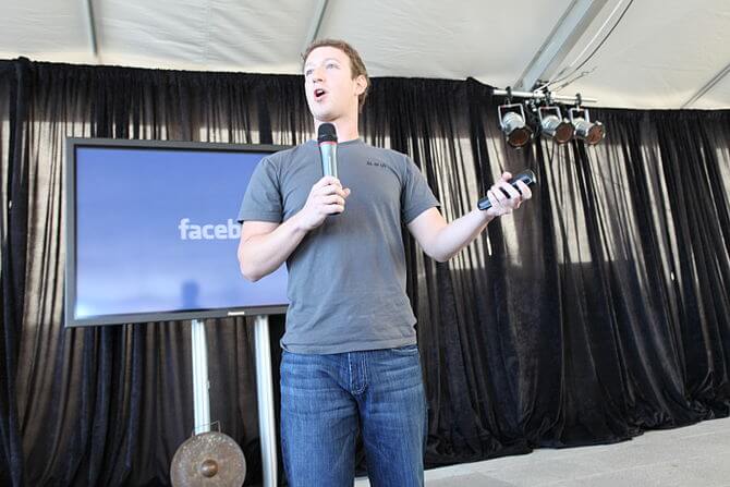 Mark Zuckerberg, founder and CEO, shows off th...