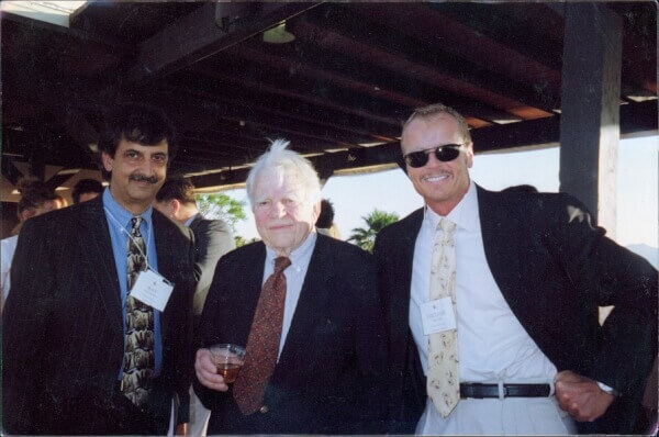 Ray Hanania with Andy Rooney and Creators Syndicate representative Michael Myers at a meeting of the National Society of Newspaper Columnists