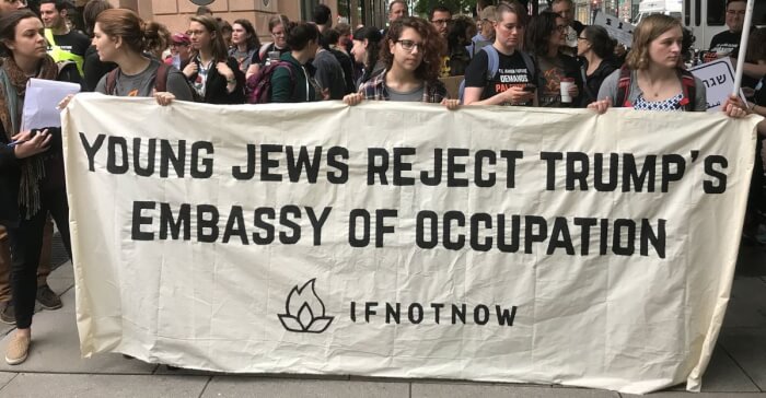 5:39 AM - 14 May 2018. Israeli, Jewish peace groups in Jerusalem protest US Embassy move May 14, 2018