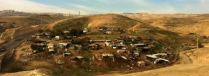Khan al-Ahmar, village settled by Palestinians ethnically cleansed by Israel in the 1950s, are targeted for destruction again. Photo courtesy of B'Tselem