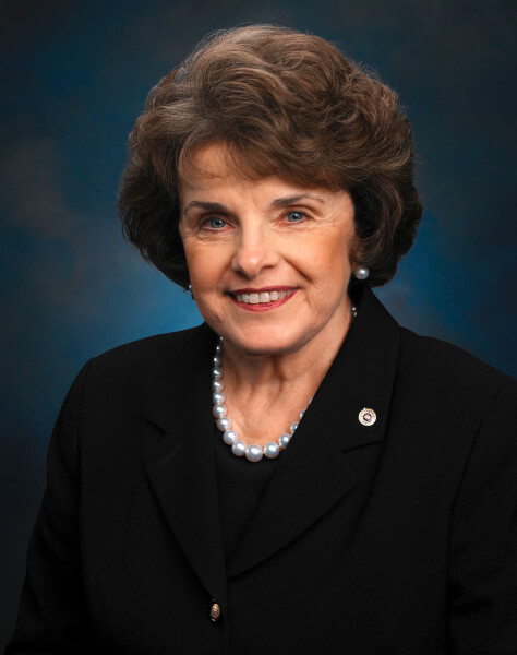 Official photo of U.S. Senator Dianne Feinstein courtesy of Wikipedia
