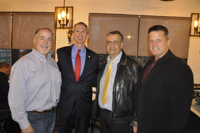 Cook County Commissioner Sean Morrison (right), Congressman Dan Lipinski, Ray Hanania and former Oak Lawn Trustee Jerry Hurckes. Photo courtesy of Tasneem ABuzir
