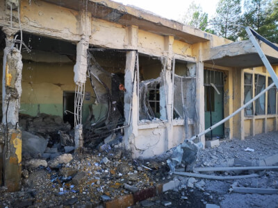 Syrian healthcare center destroyed in missile strike August 29 2019. Photo courtesy of SAMS