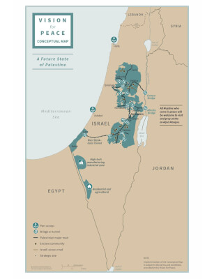 White House map of President Trump's Deal of the Century peace plan for Palestine and Israel