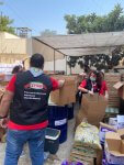 Volunteers organized by Ziyad Brothers Importing distribute food in Beirut, Lebanon to the victims of the August 4, 2020 explosion. Photo courtesy Ziyad Brothers Importing.