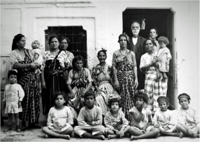 Family in the Tripoli Jewish Quarter. Photo courtesy of Author Randolph W. Hobler