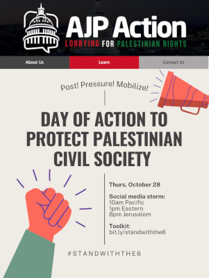 Americans for Justice in Palestine Action calls for Day of Action Thursday Oct. 28