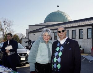American Arab Chamber of Commerce President Hassan NIjem and Cook County Treasurer Maria Pappas at the Mosque Foundation Tax Refund Workshop Friday Nov. 5, 2021 at the Mosque Foundation