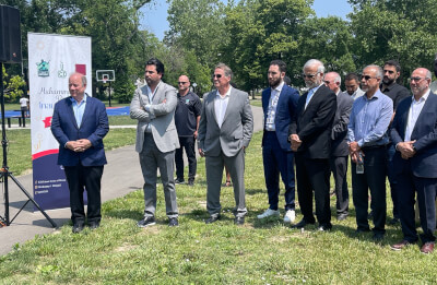 The grand opening ceremony and special ribbon cutting ceremony for the new Muhammad Ali Park in Detroit was held on Wednesday, June 21 at 12:00 p.m., with H.E. Mr. Meshal Bin Hamad Al Thani, Ambassador of Qatar to the US; Mayor Mike Duggan, Detroit; Mayor Abdallah Hammoud, Dearborn; Mayor Amir Ghalib, Hamtramck; Eric Sabree, Wayne County Treasurer; and a number of civic and religious leaders.  