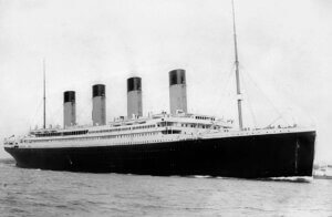 RMS Titanic departing Southampton on April 10, 1912. Photo courtesy of Wikipedia and Francis Godolphin Osbourne Stuart - 