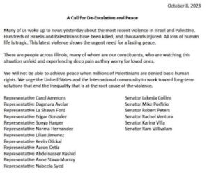 Letter on Gaza from Abdelnasser Rashid Oct. 8, 2023
