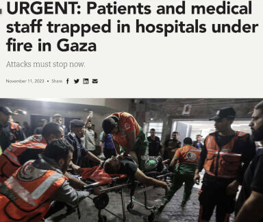 Doctors without Borders calls for end to Israeli attacks targeting hospitals in Gaza Strip. Nov. 11, 2023