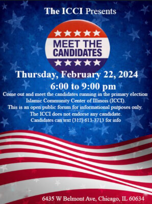Islamic Community Center of Illinois hosts Meet the Candidates Night Feb. 22, 2024