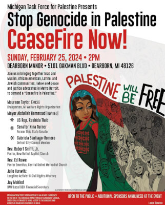 Stop Genocide in Gaza rally, Dearborn Manor Feb. 25, 2024