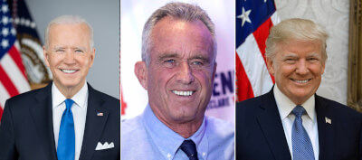 Presidential candidates Joe Biden, Robert F. Kennedy Jr.,and Donald Trump