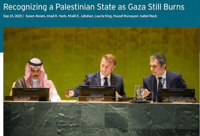 Arab Center of Washington DC Fellows and affiliates analyze Palestine State recognition. Arab Center Washington DC Sept. 24, 2025