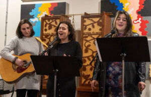 L to R, Harper Caruso, Emma Jacobson and Mary Nora Maloof Wolf (Photo by Ronit Bezalel)