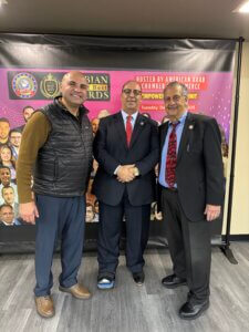 AMerican Arab Chamber of Commerce Best of the Best Award night Emcees and Hosts Mohammed Jaber, Hassan Nijem and Ray Hanania, Dec. 9, 2025