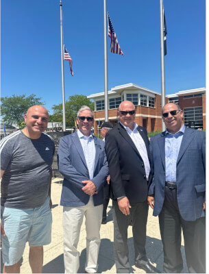Mohammed Jaber, Trustee John Lawler, Mayor Jim Dodge, Chamber President Hassan Nijem Memorial Day Orland