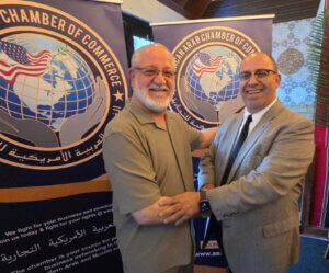 Al Bawadi/Al Bahaar co-owner Khalil Ismail and Arab Chamber President Hassan Nijem